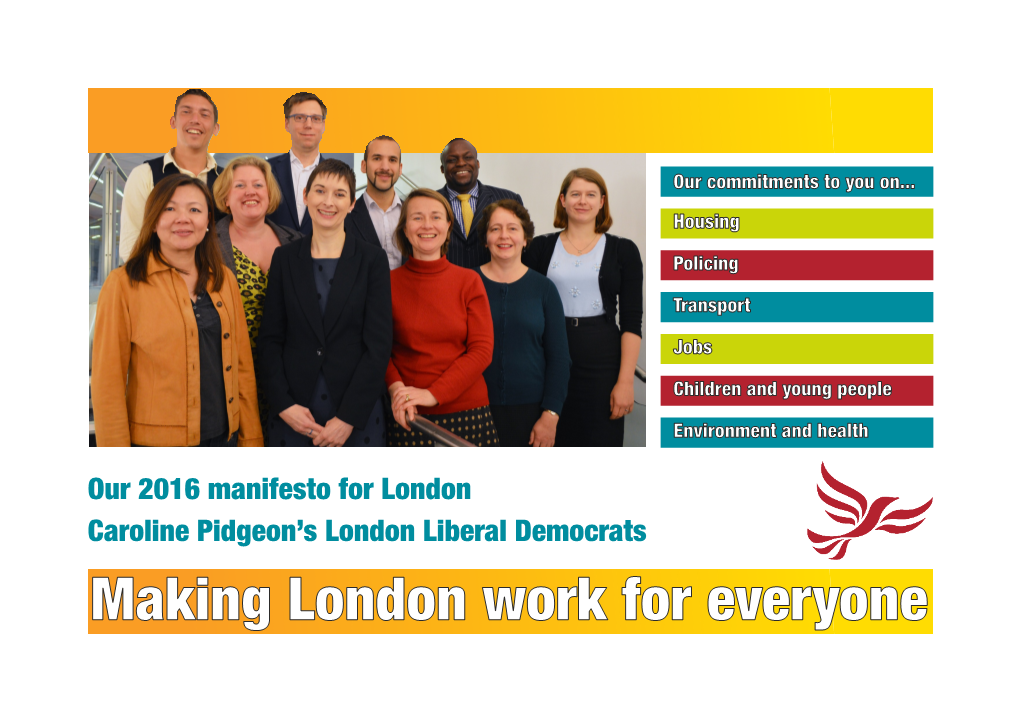 Making London Work for Everyone London Is a Great Global City