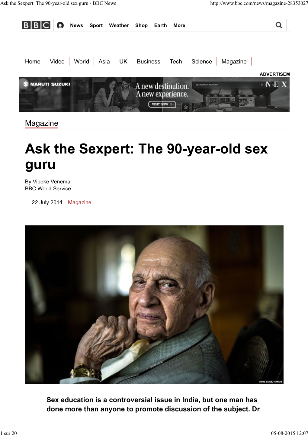 Ask the Sexpert: the 90-Year-Old Sex Guru - BBC News