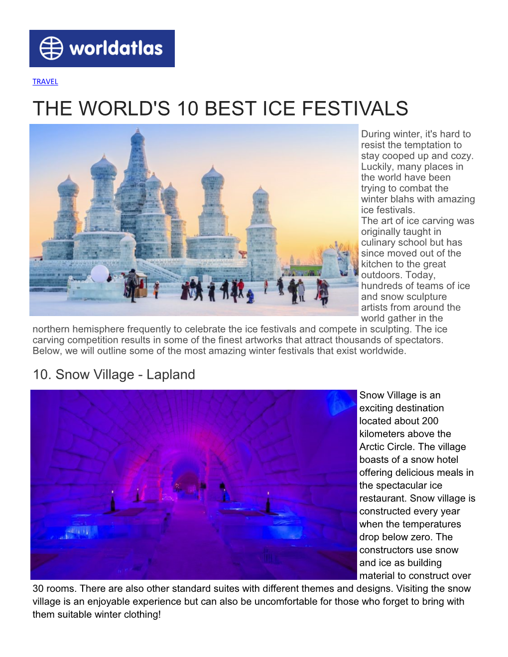 Top 10 Winter Festivals in the World