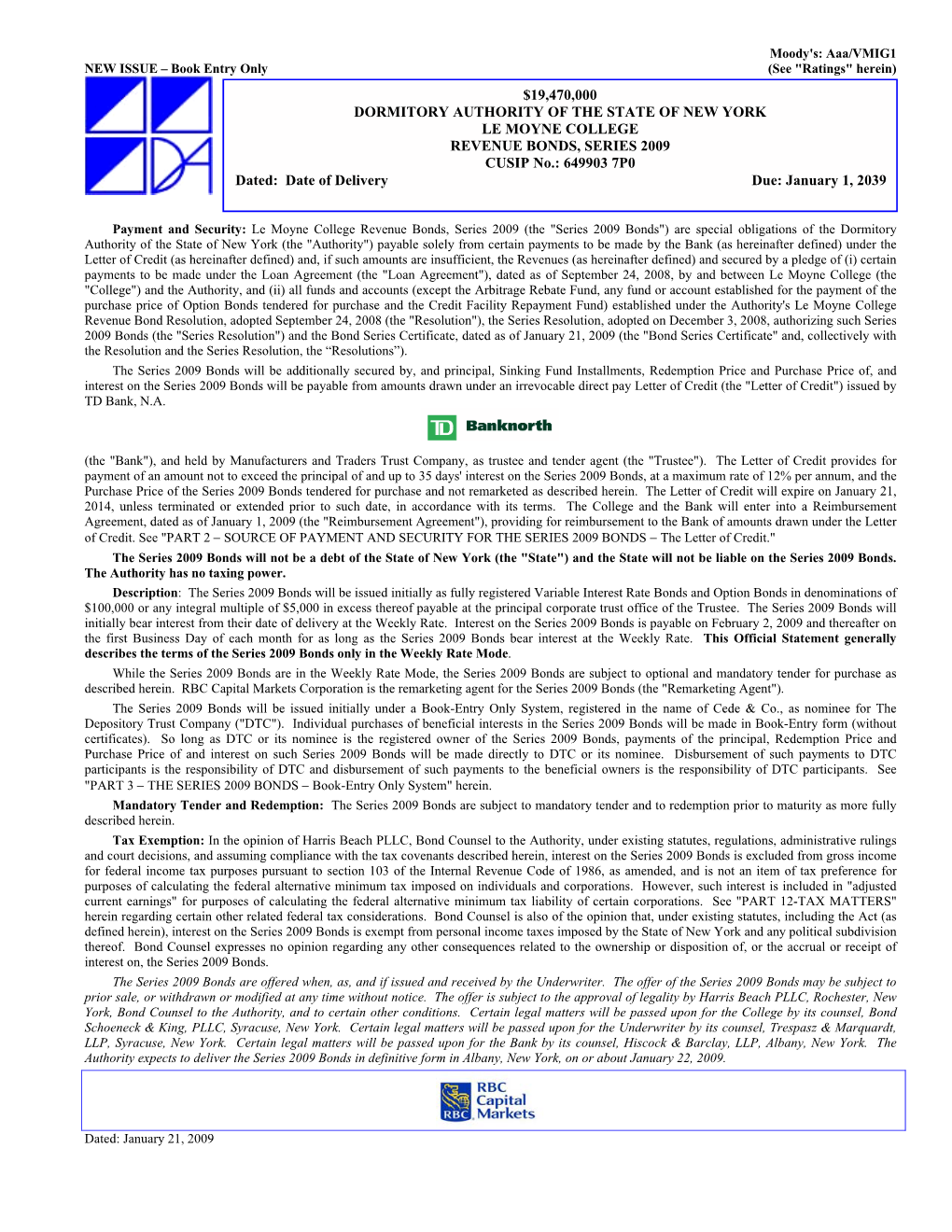 Final OS DASNY-Le Moyne V02 2009.Pdf