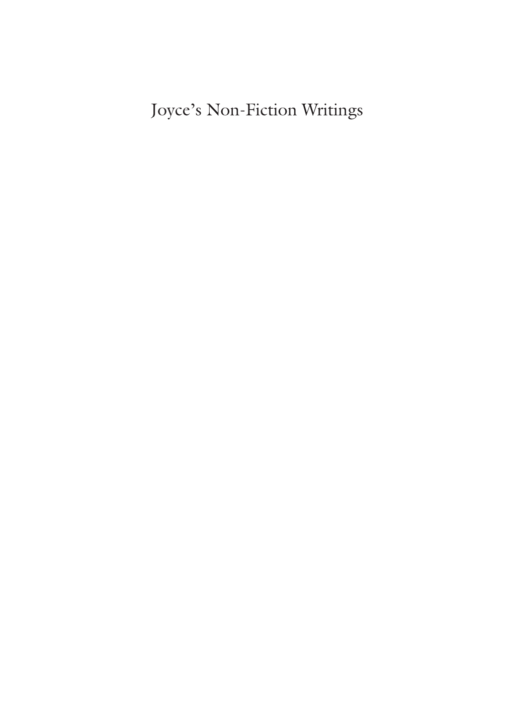 Joyce's Non-Fiction Writings