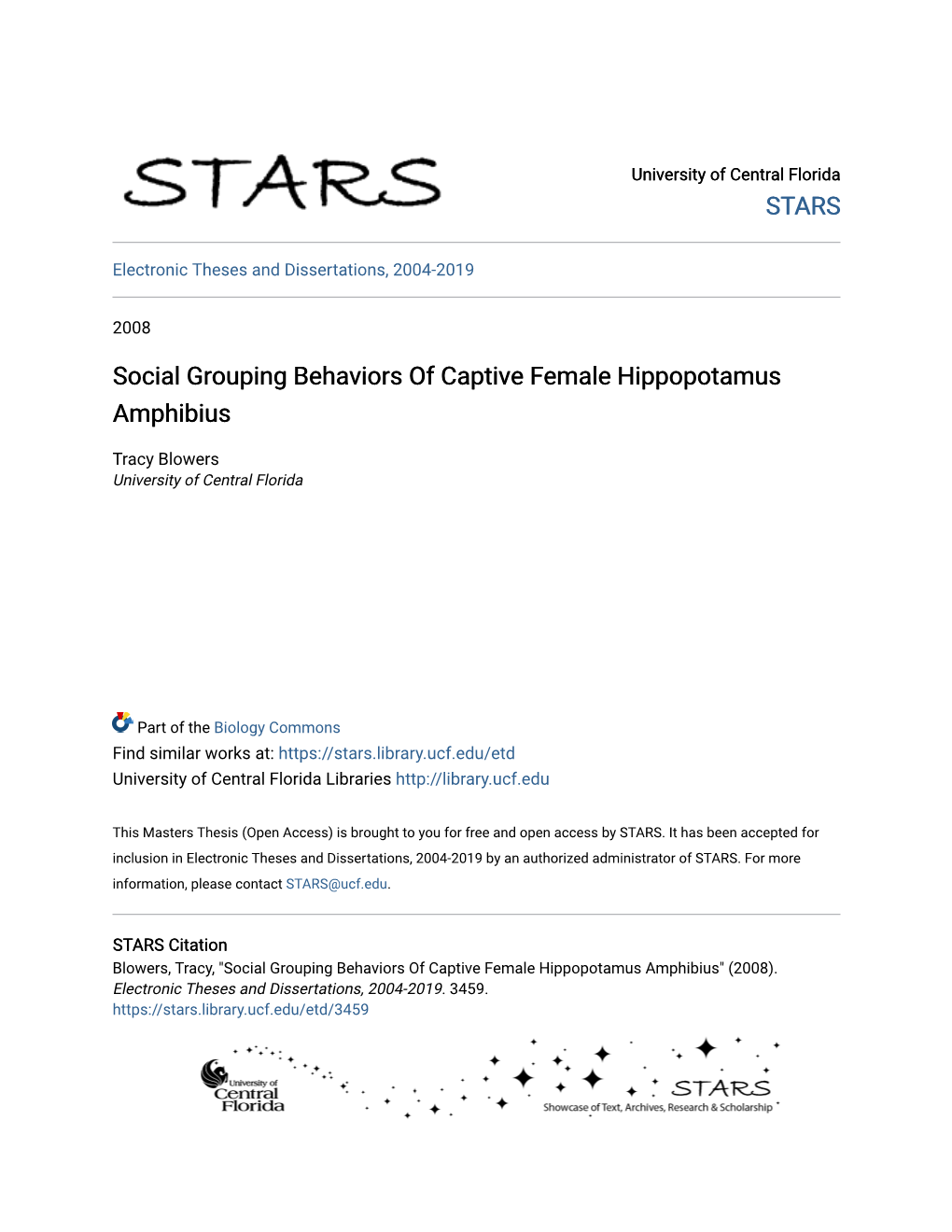 Social Grouping Behaviors of Captive Female Hippopotamus Amphibius