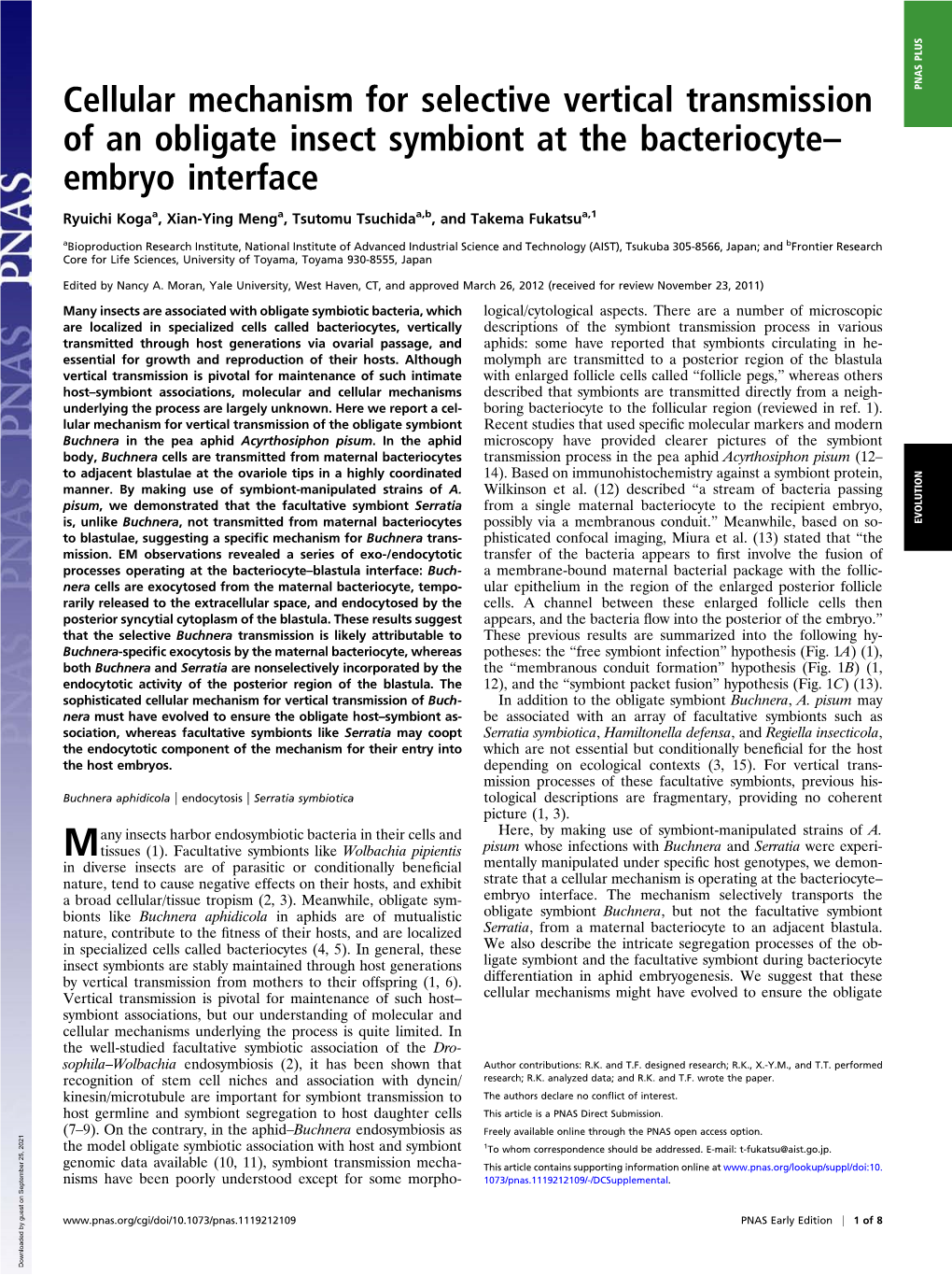 Cellular Mechanism for Selective Vertical Transmission of an Obligate