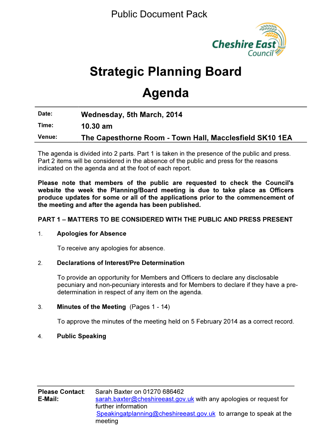 (Public Pack)Agenda Document for Strategic Planning Board, 05/03