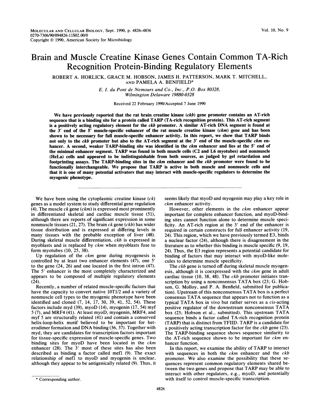 Recognition Protein-Binding Regulatory Elements ROBERT A