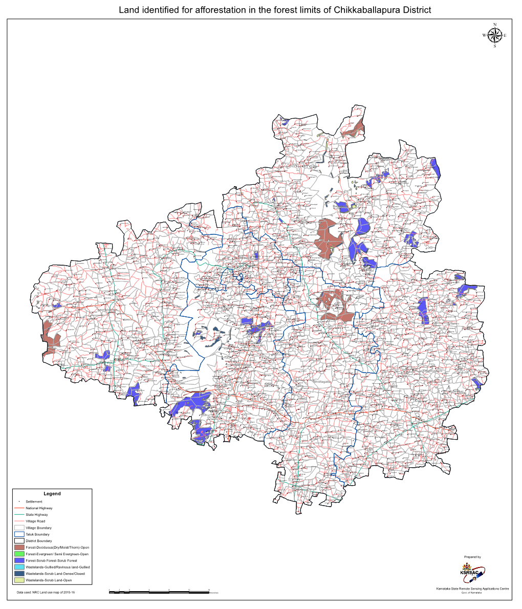 Land Identified for Afforestation in the Forest Limits of Chikkaballapura District Μ