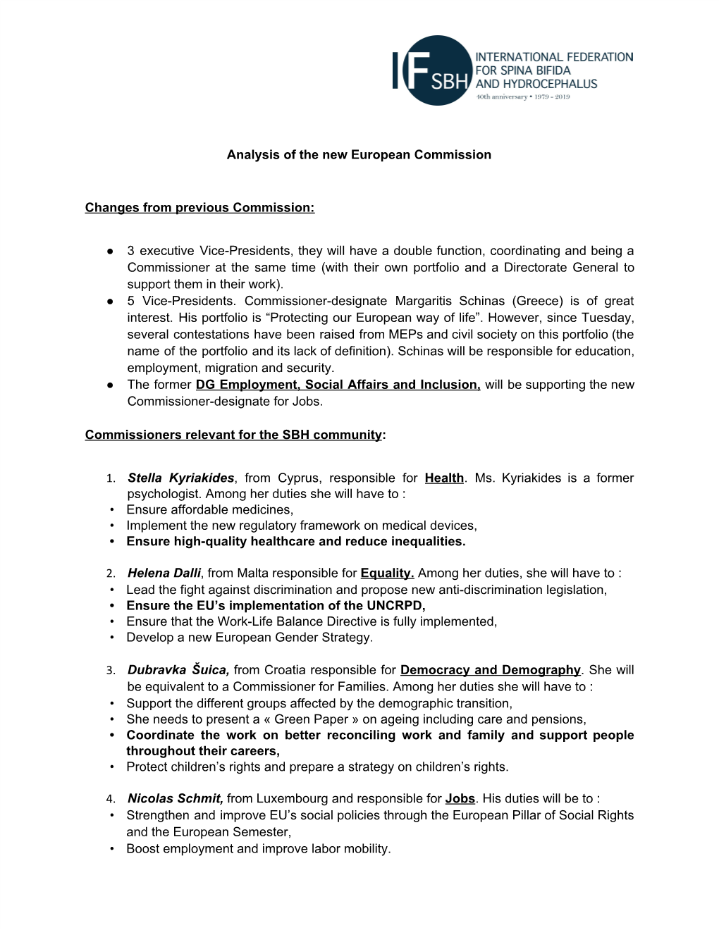 Analysis of the New European Commission Changes From