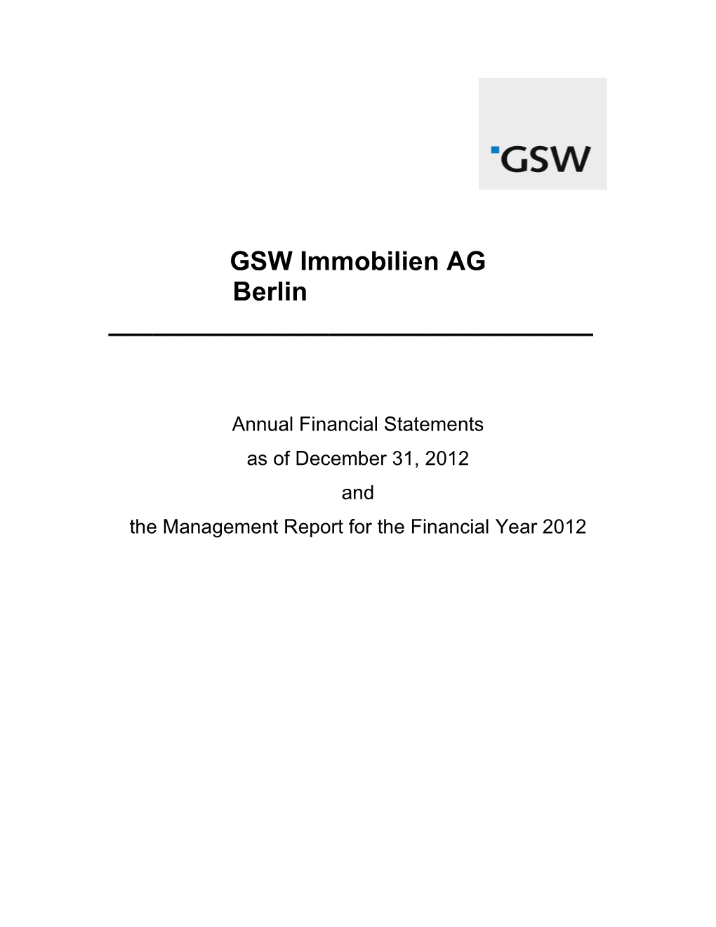 GSW Immobilien AG Berlin ______