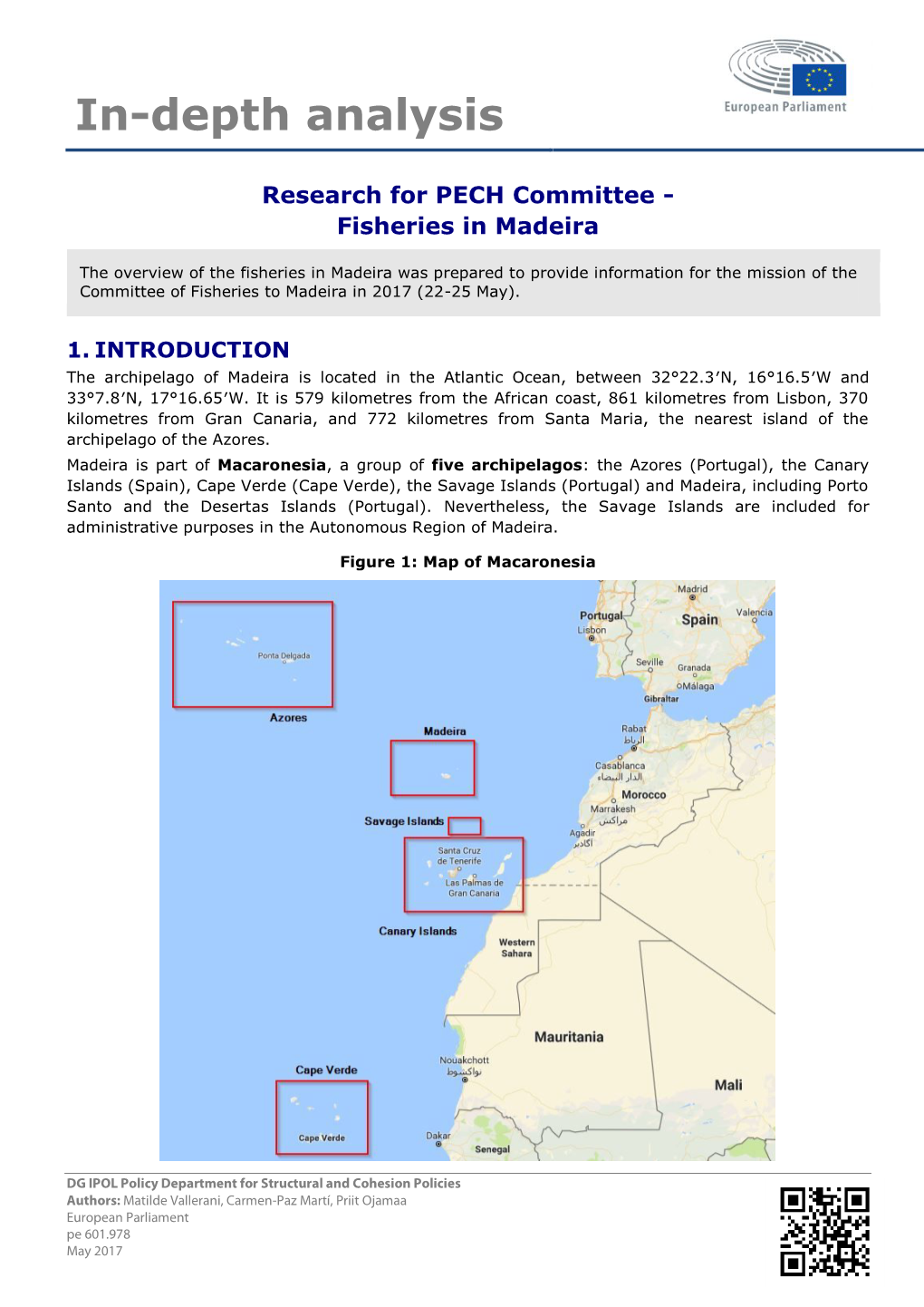 Research for PECH Committee - Fisheries in Madeira