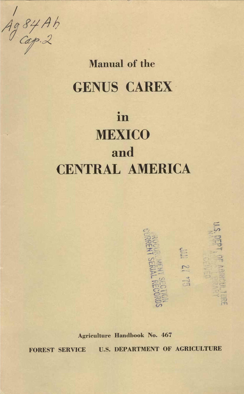 GENUS CAREX MEXICO and CENTRAL AMERICA