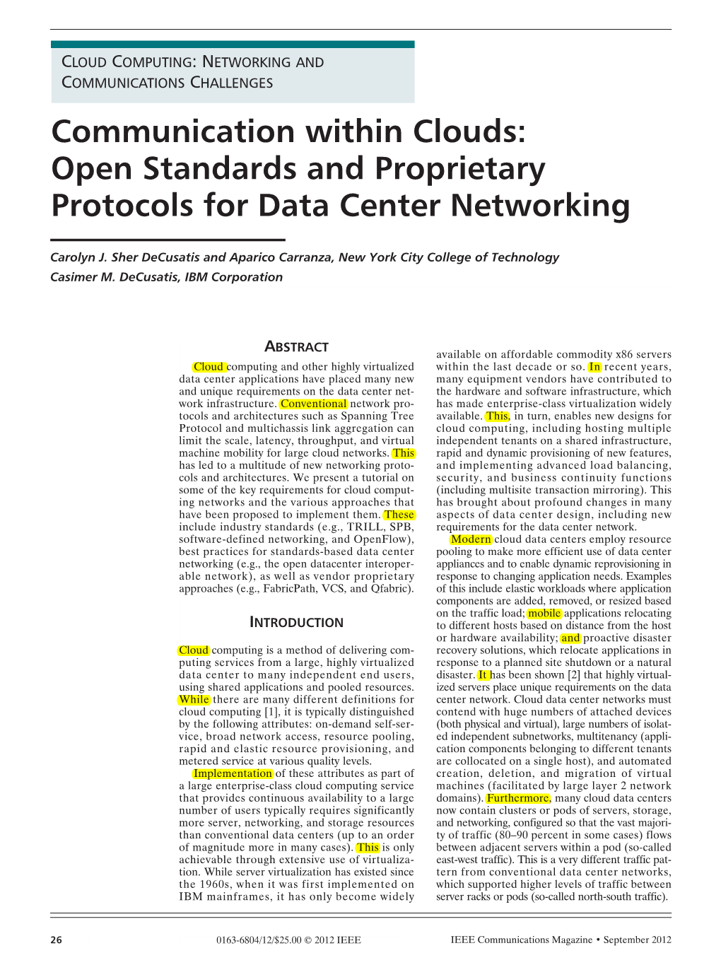Open Standards and Proprietary Protocols for Data Center Networking