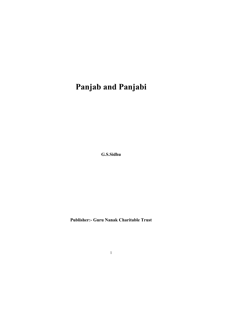 Panjab and Panjabi