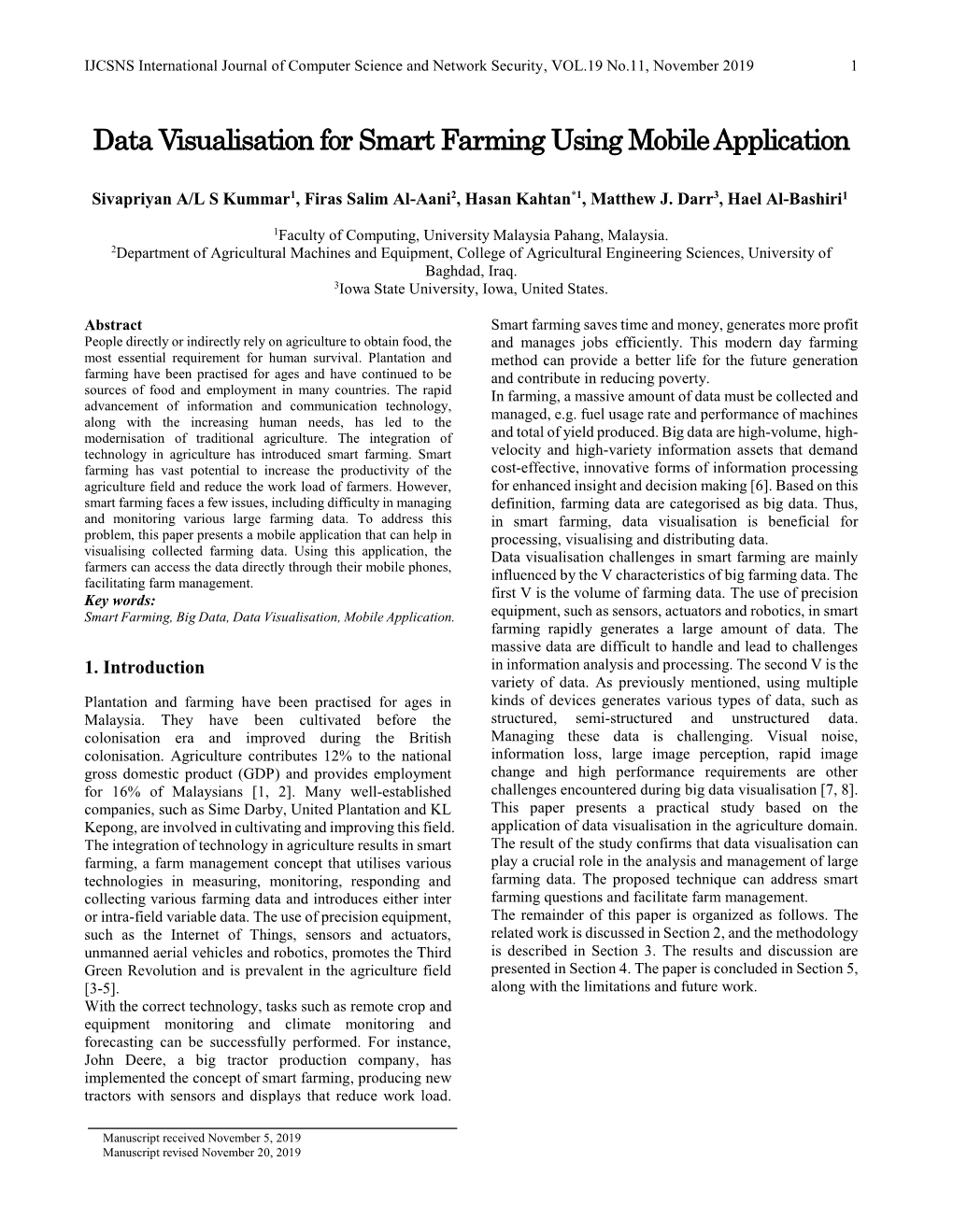 Data Visualisation for Smart Farming Using Mobile Application