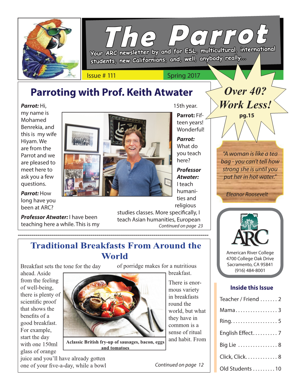 The Parrot Your ARC Newsletter by and for ESL, Multicultural, International