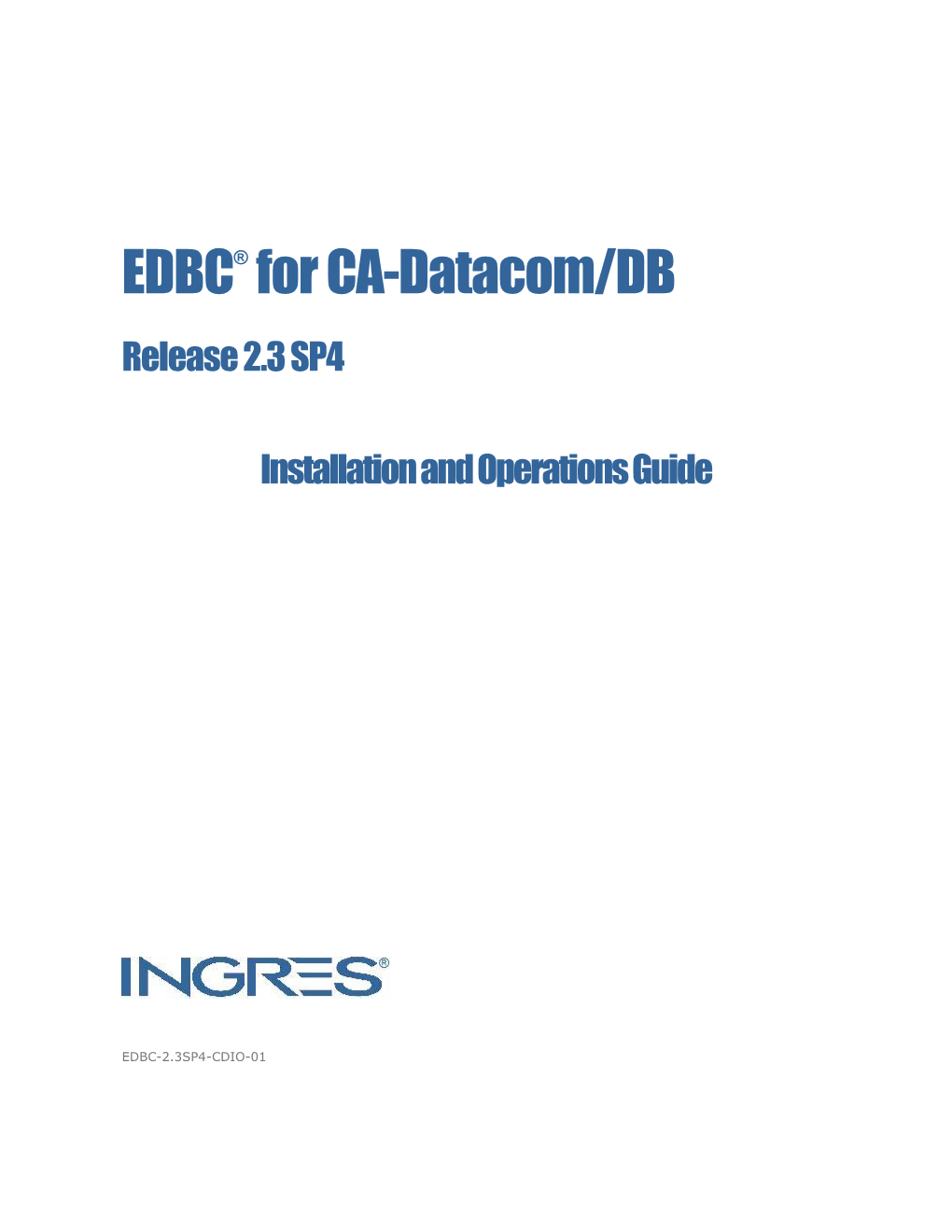 EDBC for CA-Datacom/DB Installation and Operations Guide