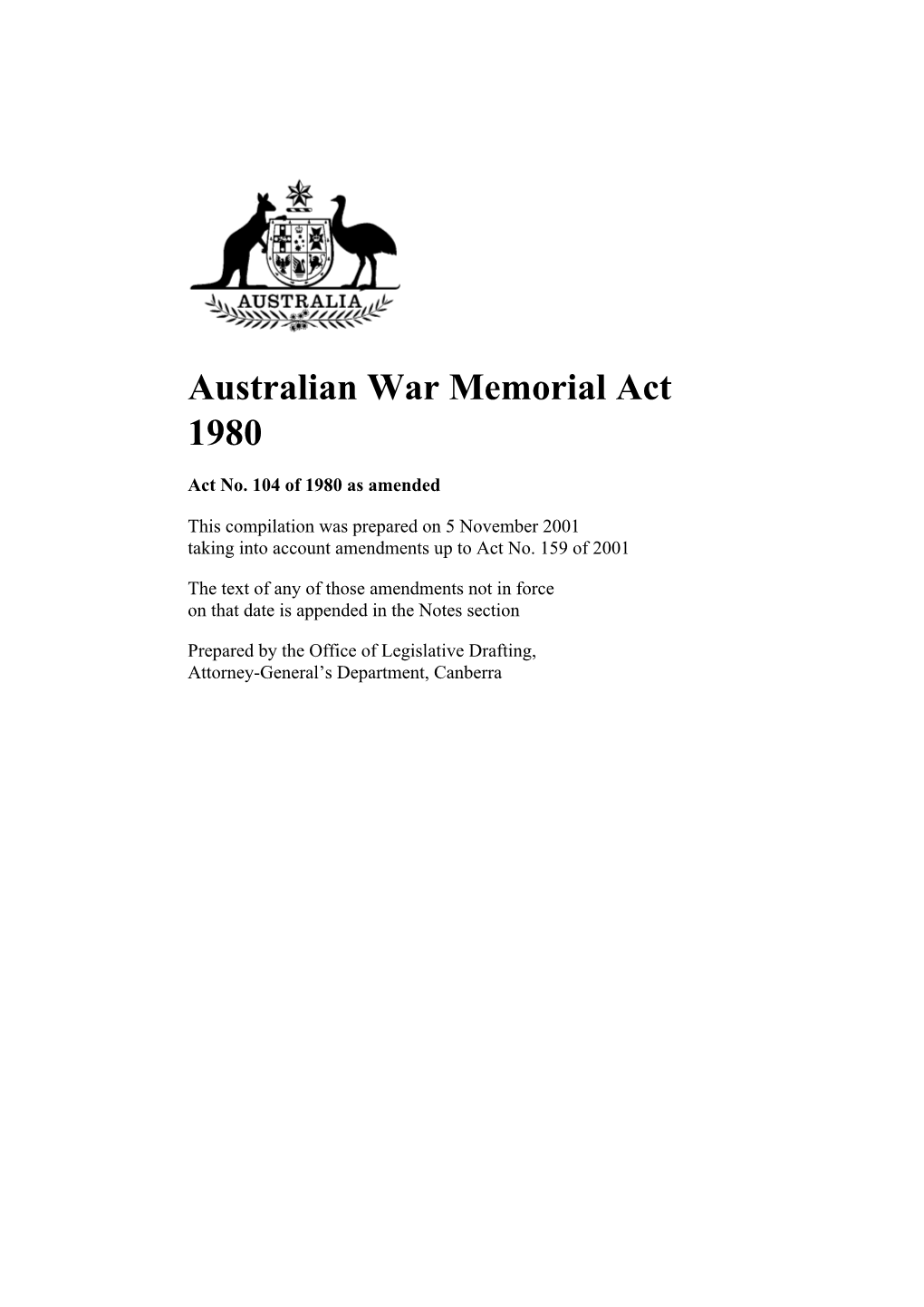 Australian War Memorial Act 1980