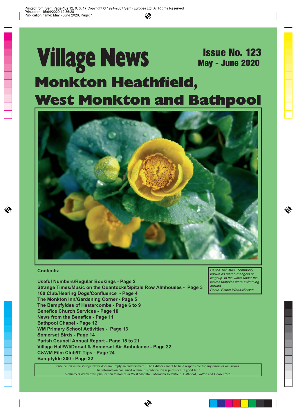 Village News May - June 2020 Monkton Heathfield, West Monkton and Bathpool