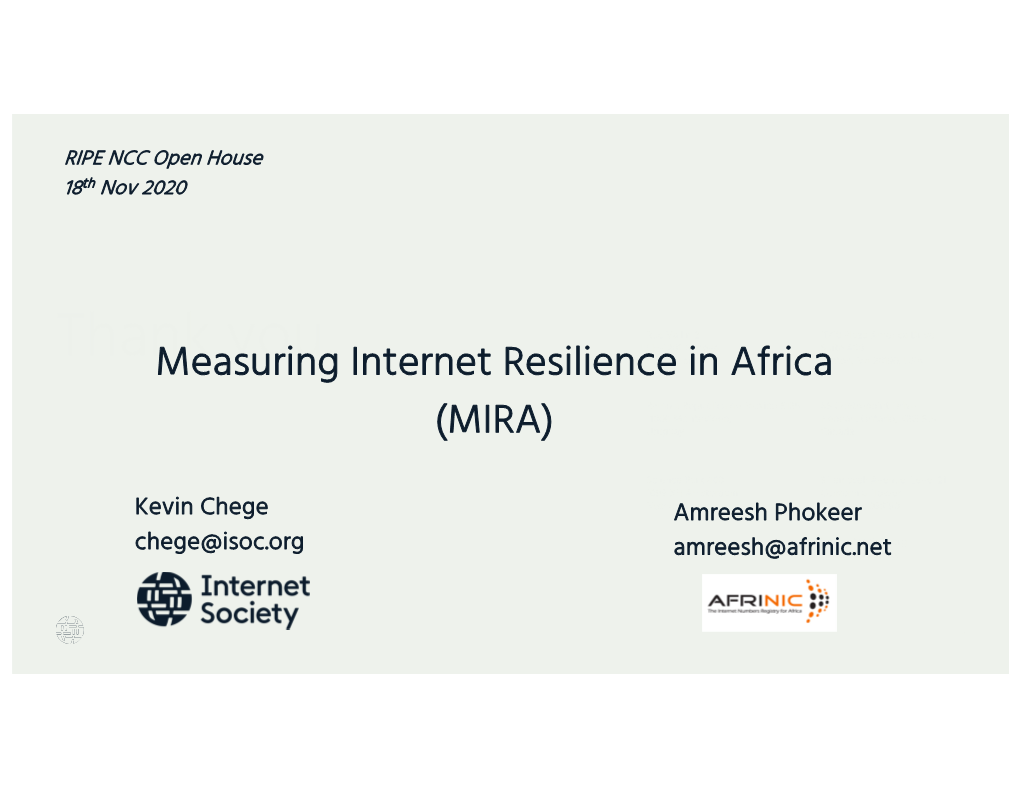 Measuring Internet Resilience in Africa