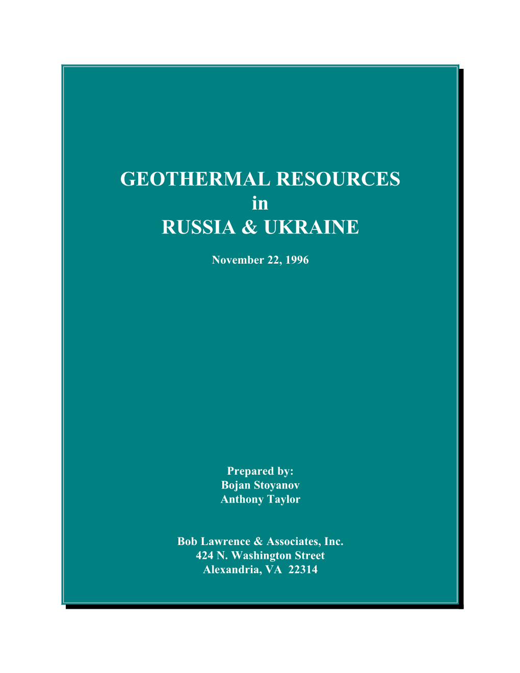 Geothermal Resources in Russia and Ukraine