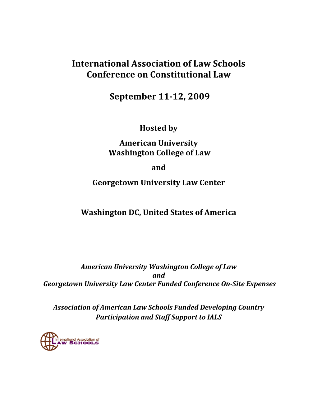 View Conference on Constitutional Law Booklet