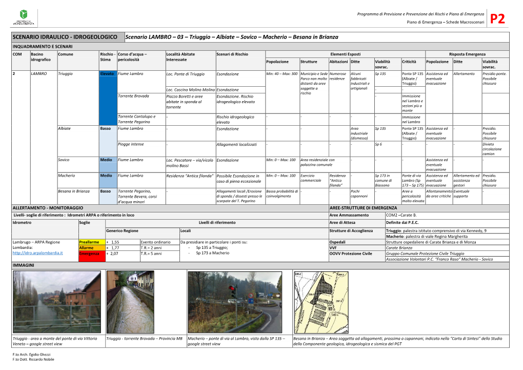 IDROGEOLOGICO Scenario LAMBRO – 03 – Triuggio – Albiate