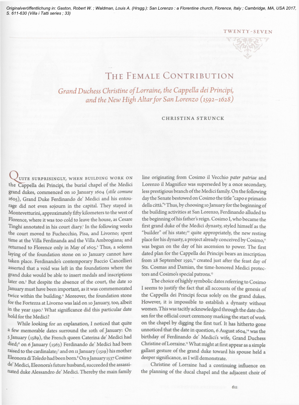 The Female Contribution