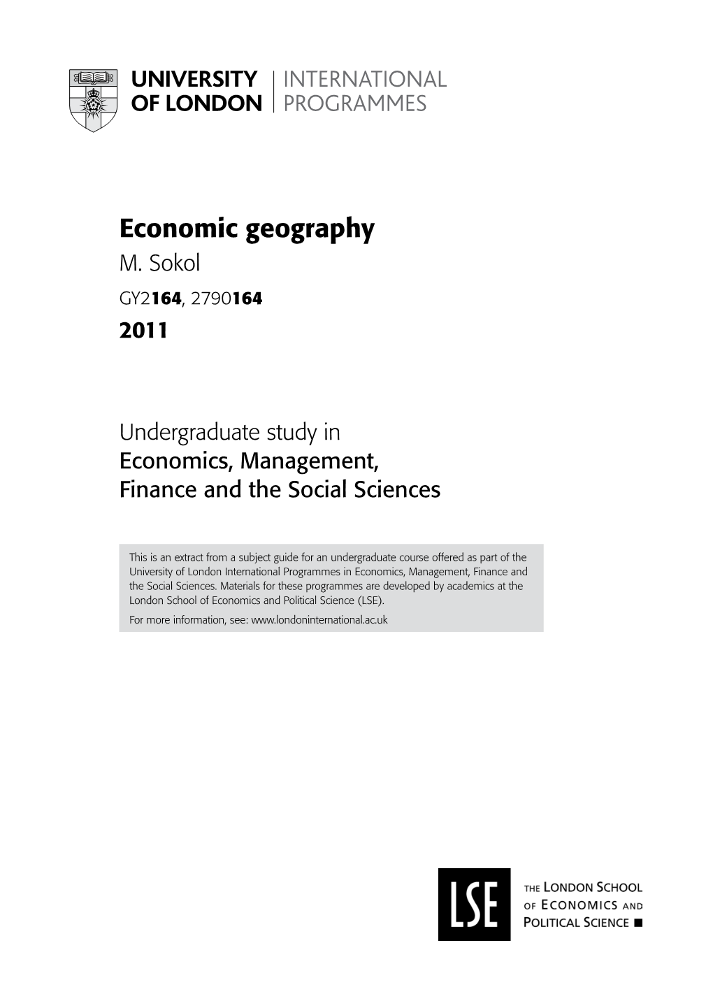 Economic Geography M