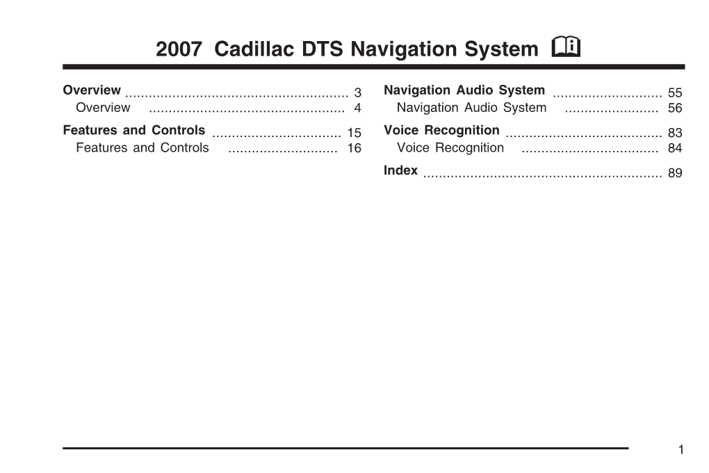 2007 Cadillac DTS Navigation System M