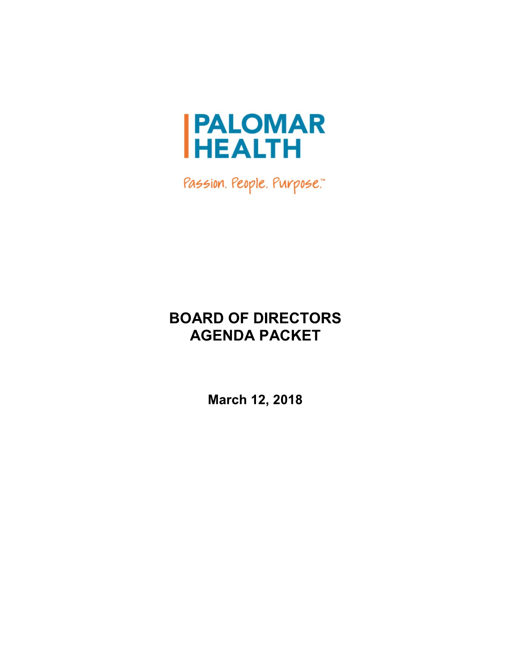 Board of Directors Agenda Packet