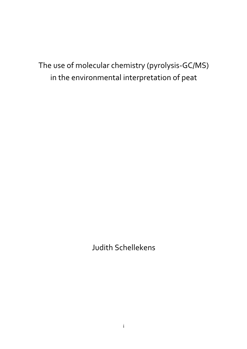 (Pyrolysis-GC/MS) in the Environmental Interpretation of Peat