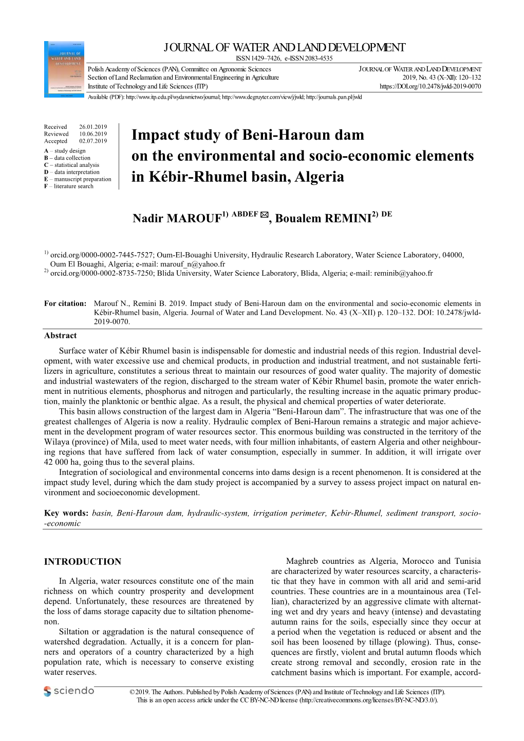 Impact Study of Beni-Haroun Dam on the Environmental and Socio-Economic Elements in Kébir-Rhumel Basin, Algeria
