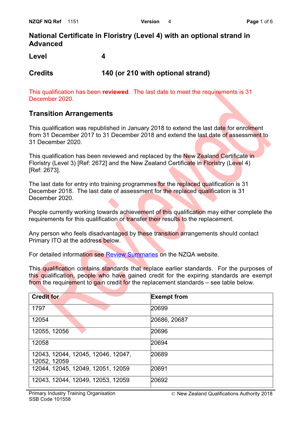 1151 National Certificate in Floristry (Level 4) with an Optional Strand in Advanced