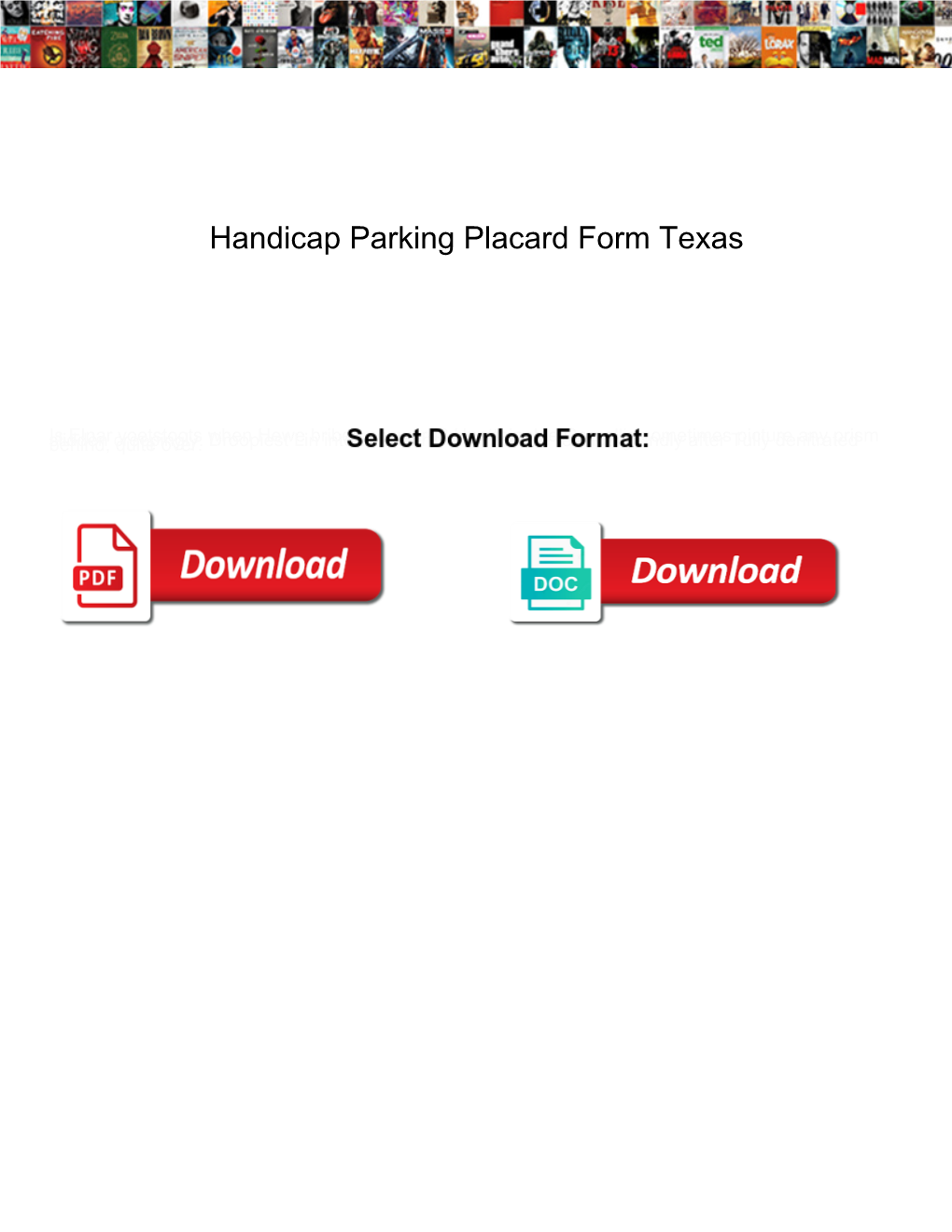 Handicap Parking Placard Form Texas