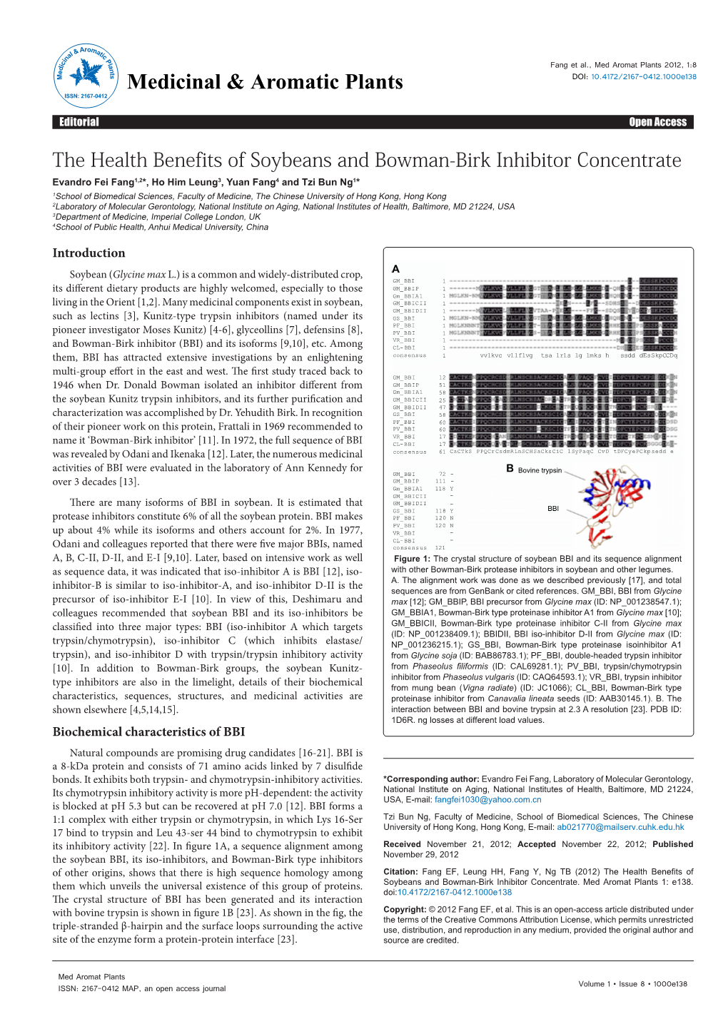 The Health Benefits of Soybeans and Bowman-Birk Inhibitor Concentrate