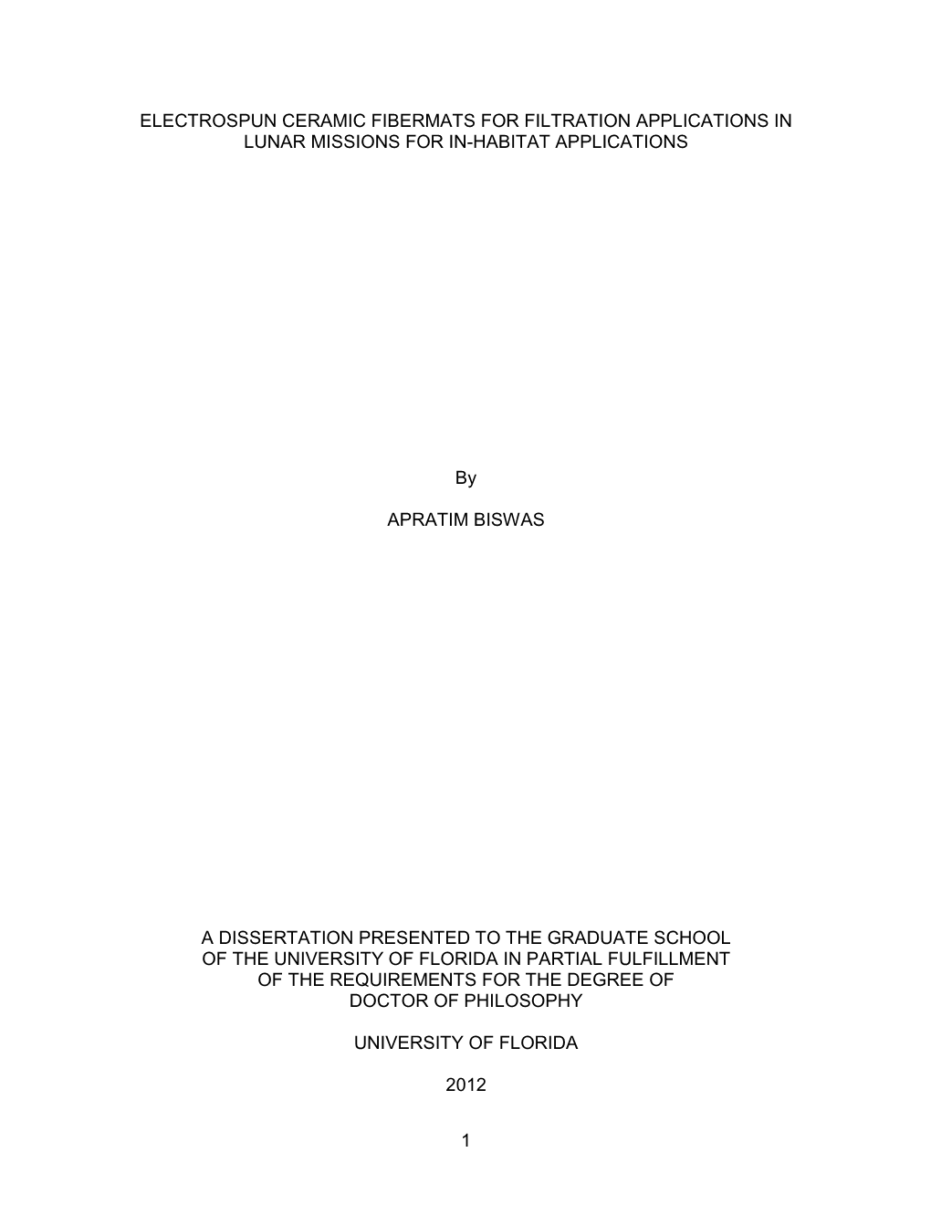 University of Florida Thesis Or Dissertation Formatting