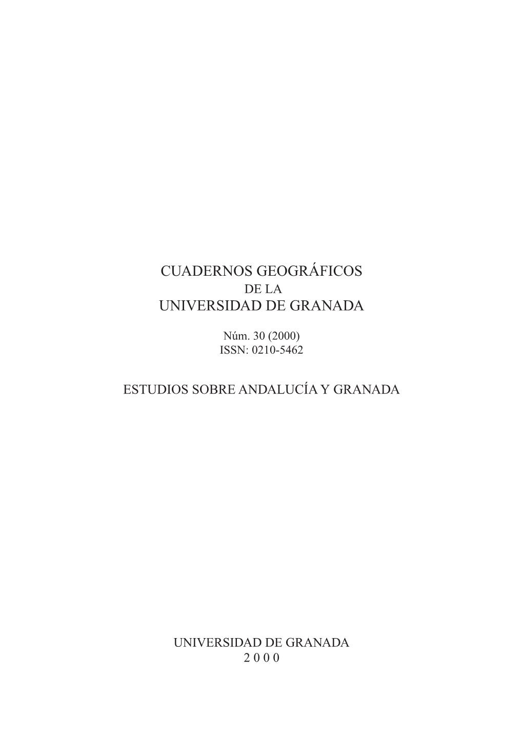 Cuadernos Geográficos Nº 30 (2000)