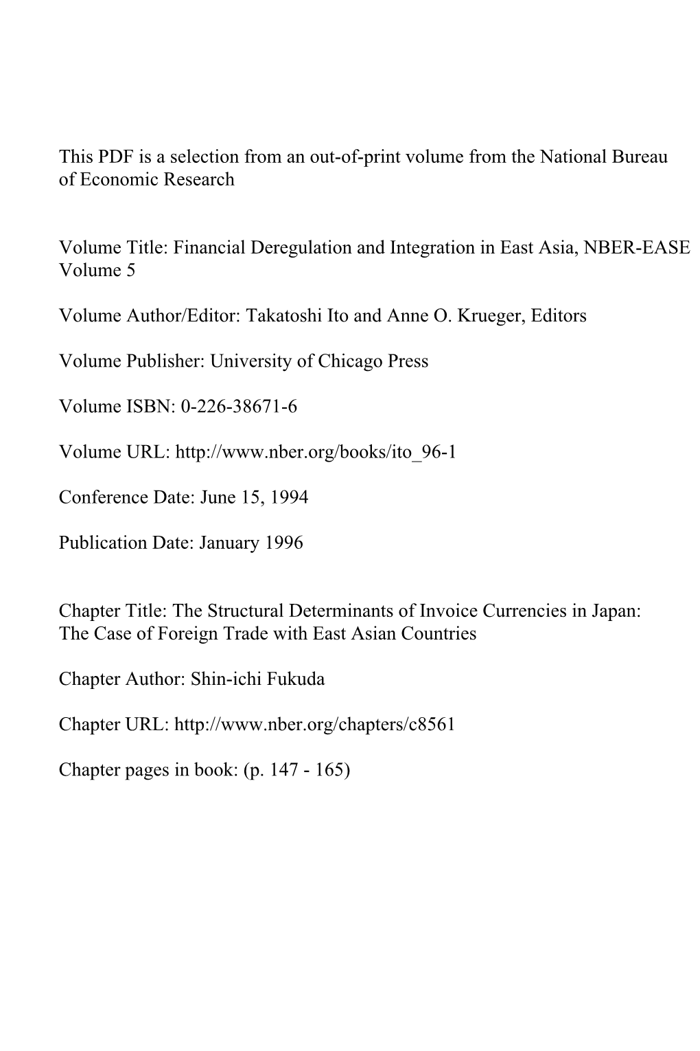 The Structural Determinants of Invoice Currencies in Japan: the Case of Foreign Trade with East Asian Countries