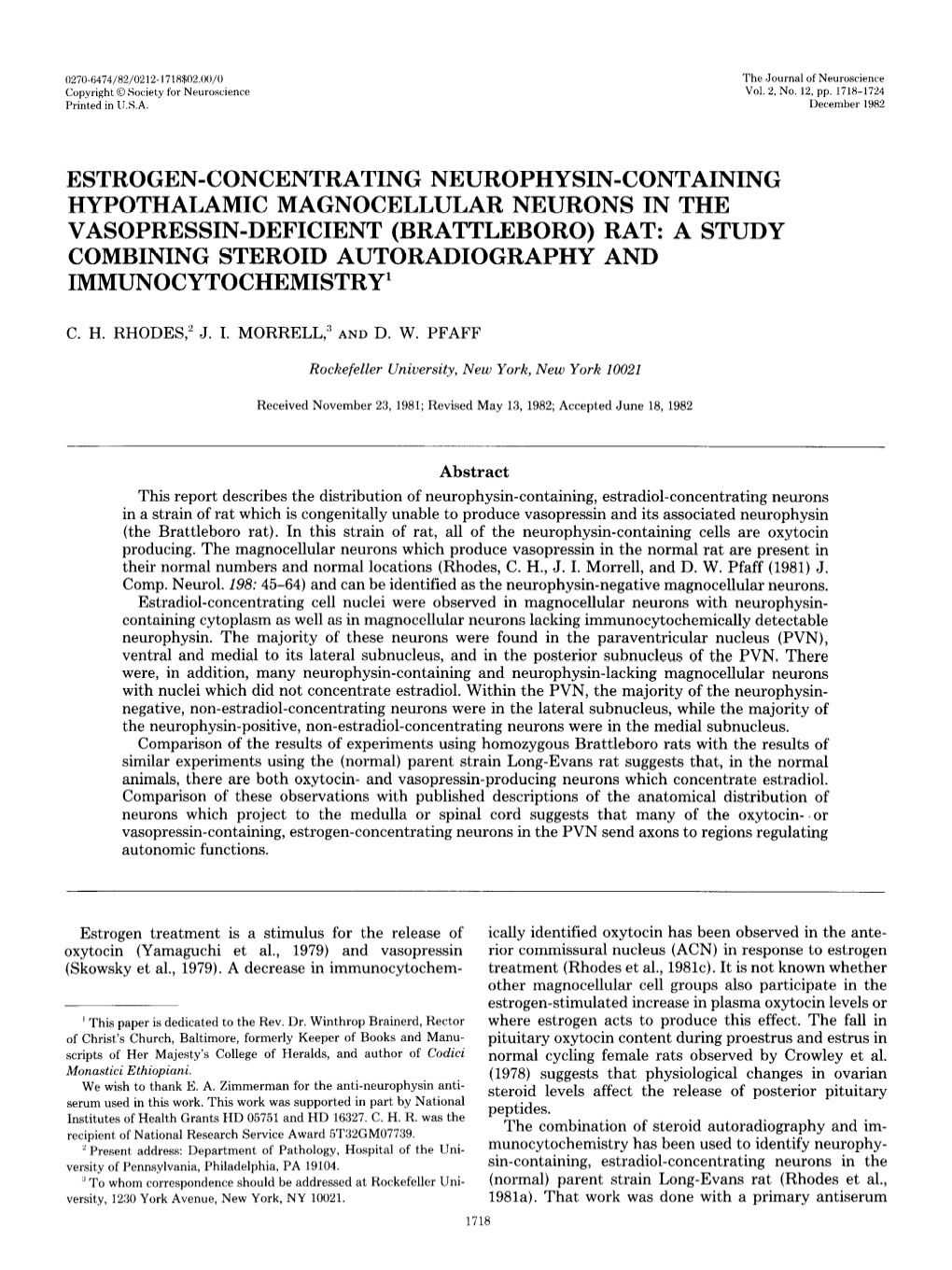 Estrogen-Concentrating Neurophysin-Containing