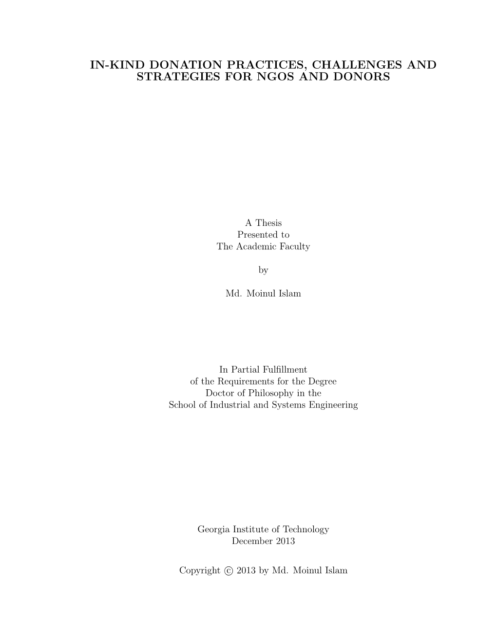 In-Kind Donation Practices, Challenges and Strategies for Ngos and Donors