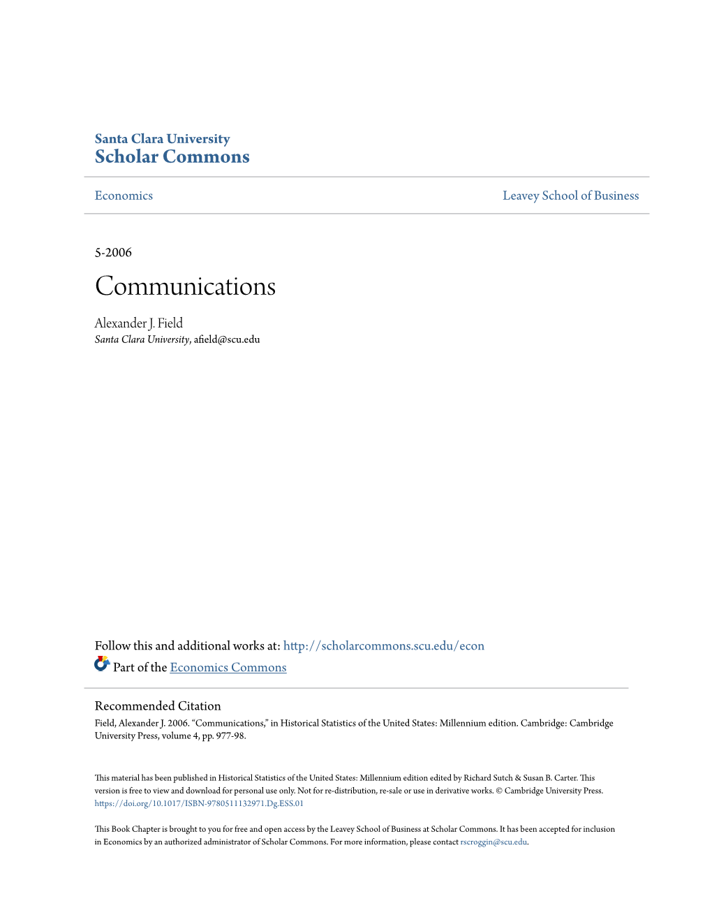 Communications Alexander J