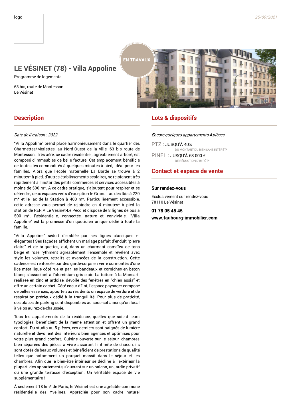 LE VÉSINET (78) - Villa Appoline Programme De Logements
