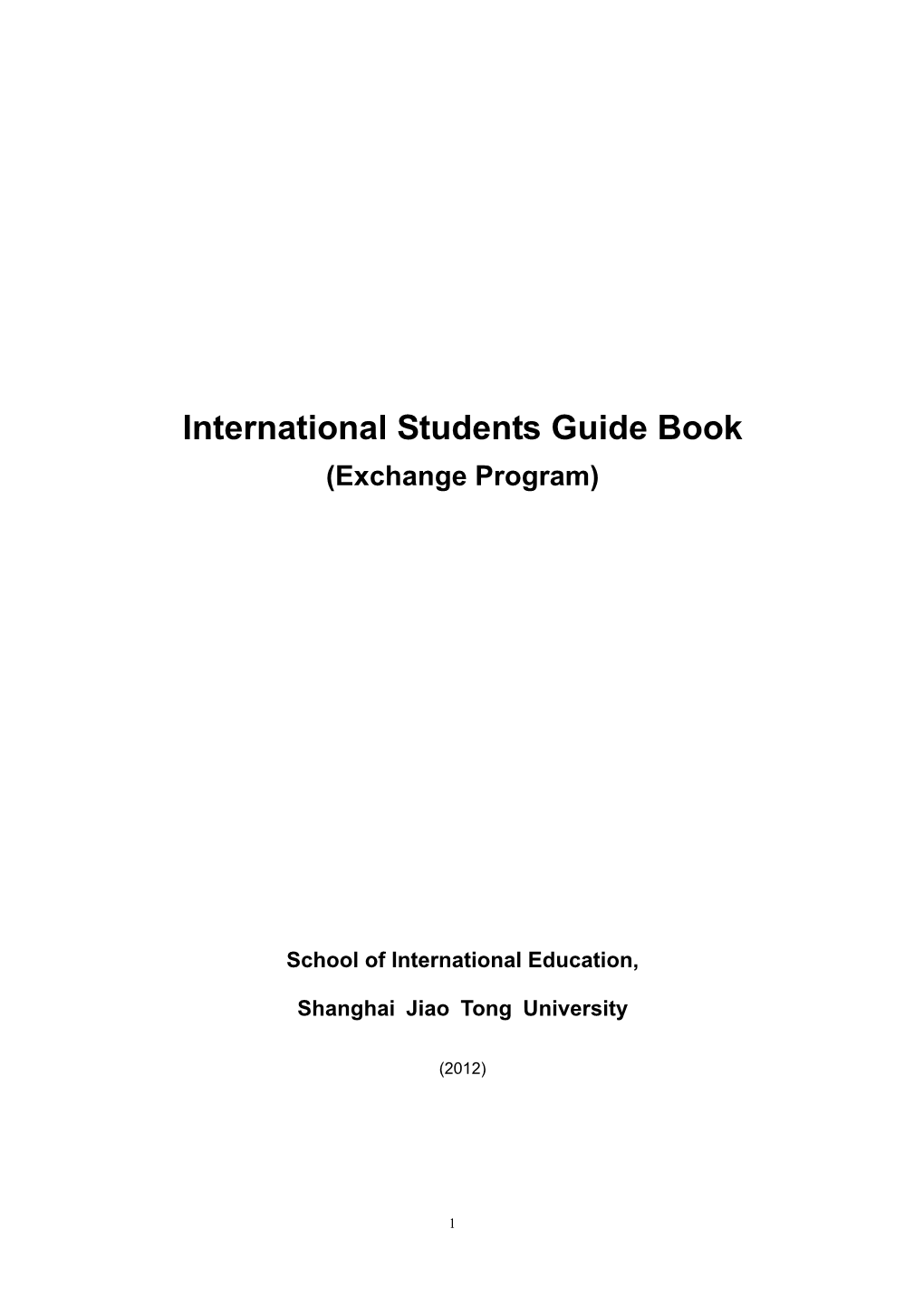 International Students Guide Book (Exchange Program)