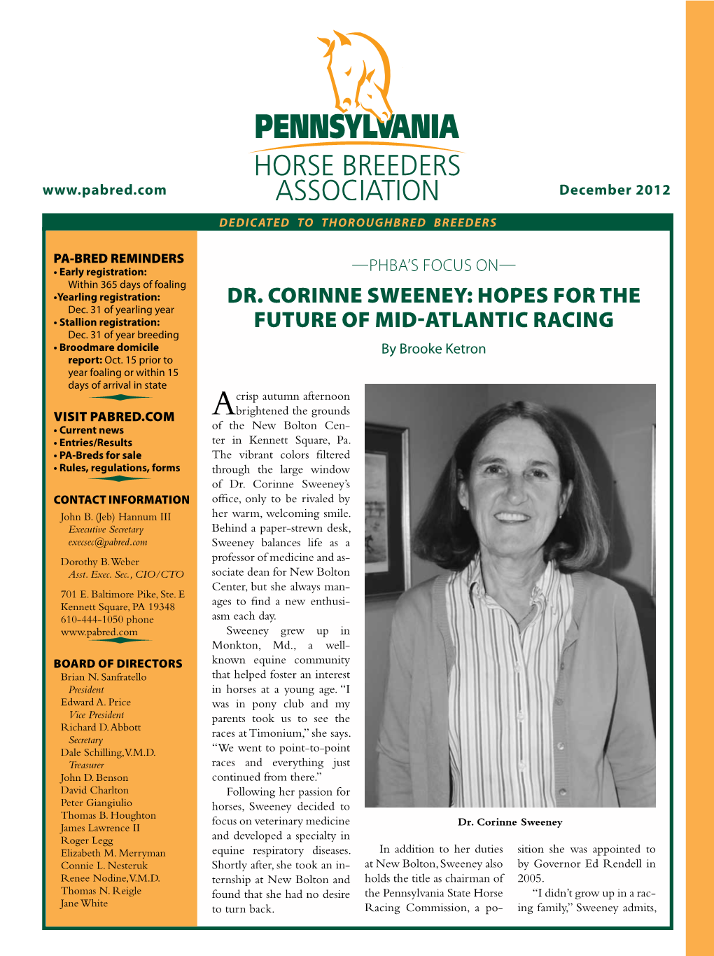 Dr. Corinne Sweeney: Hopes for the Dec
