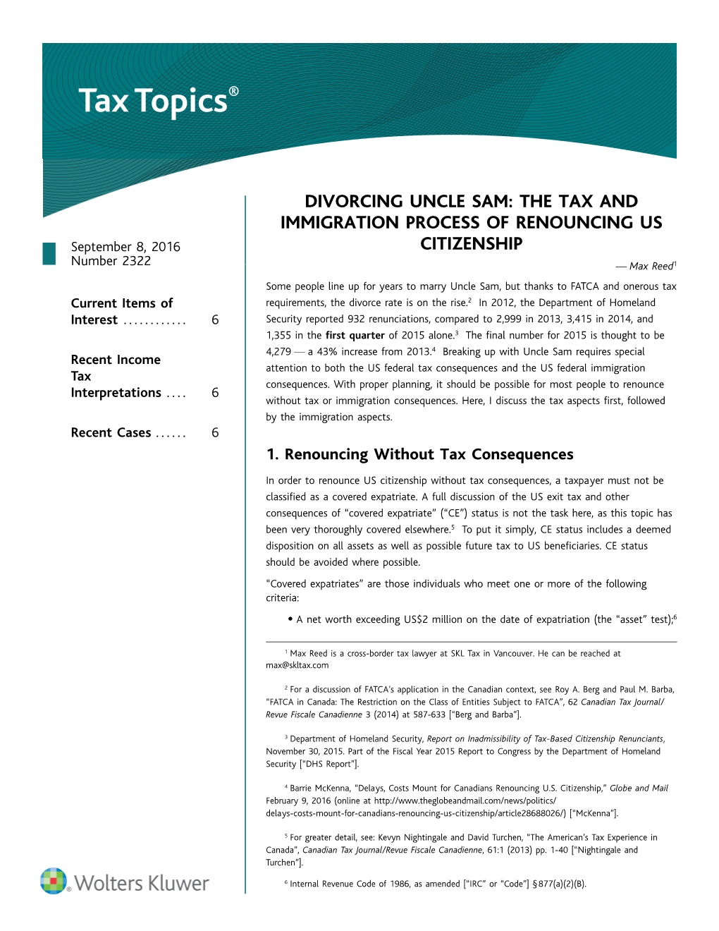 The Tax and Immigration Process of Renouncing Us Citizenship
