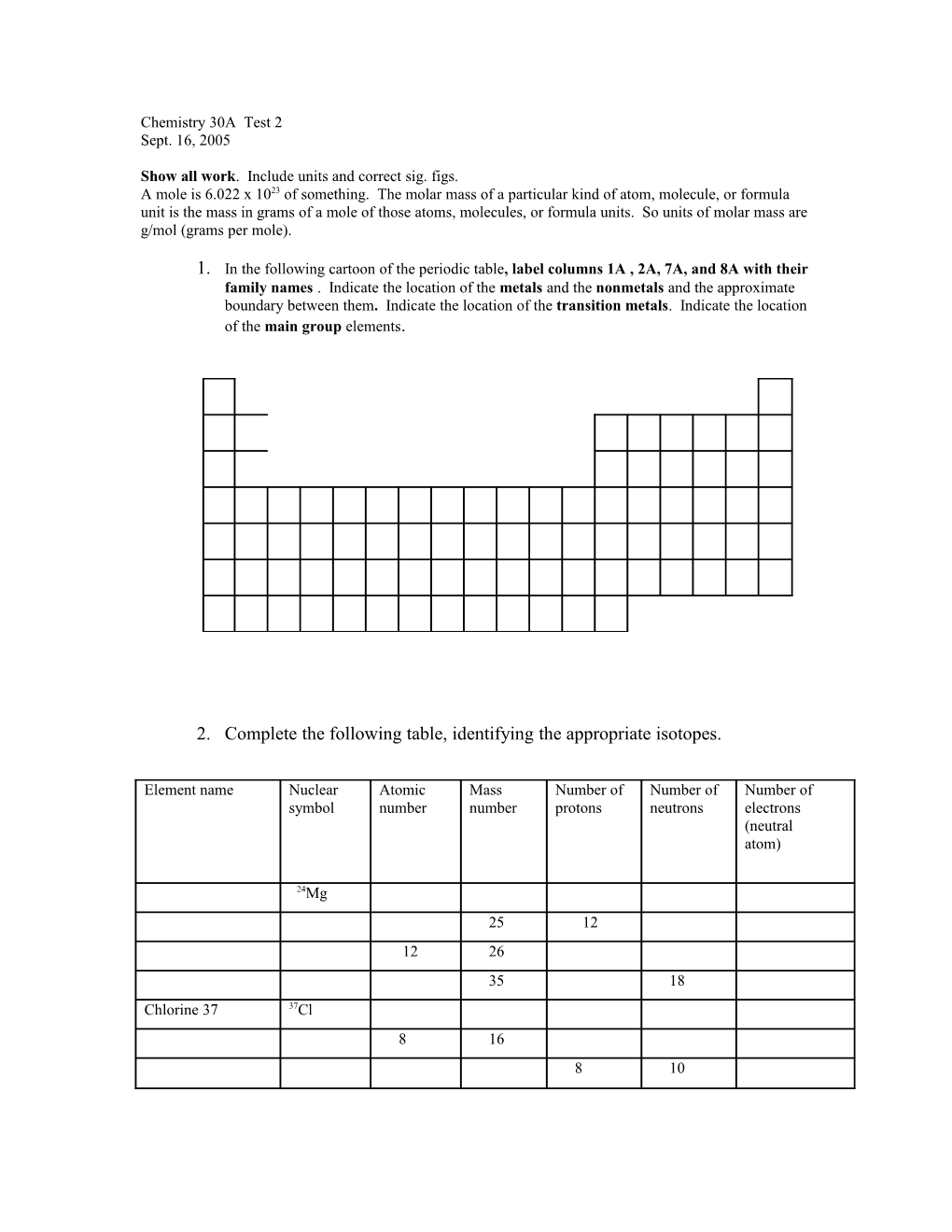 Show All Work. Include Units and Correct Sig. Figs