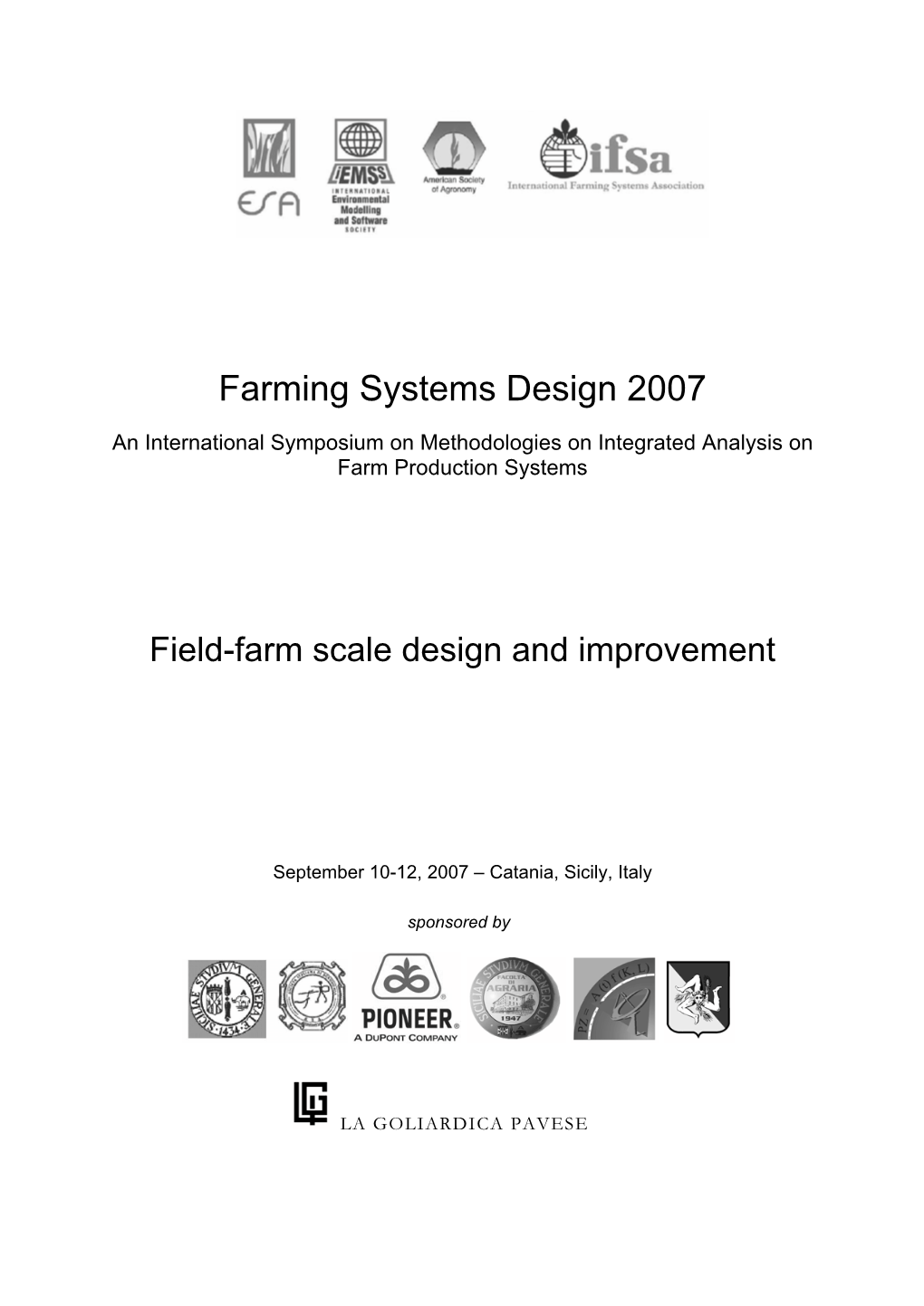 Farming Systems Design 2007