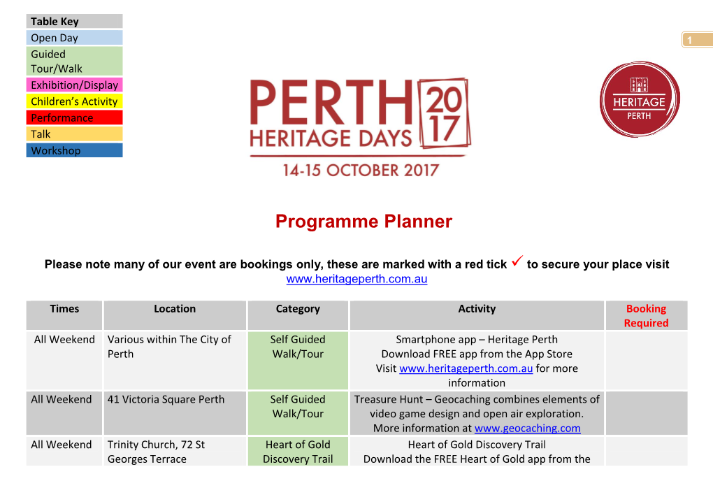 Programme Planner