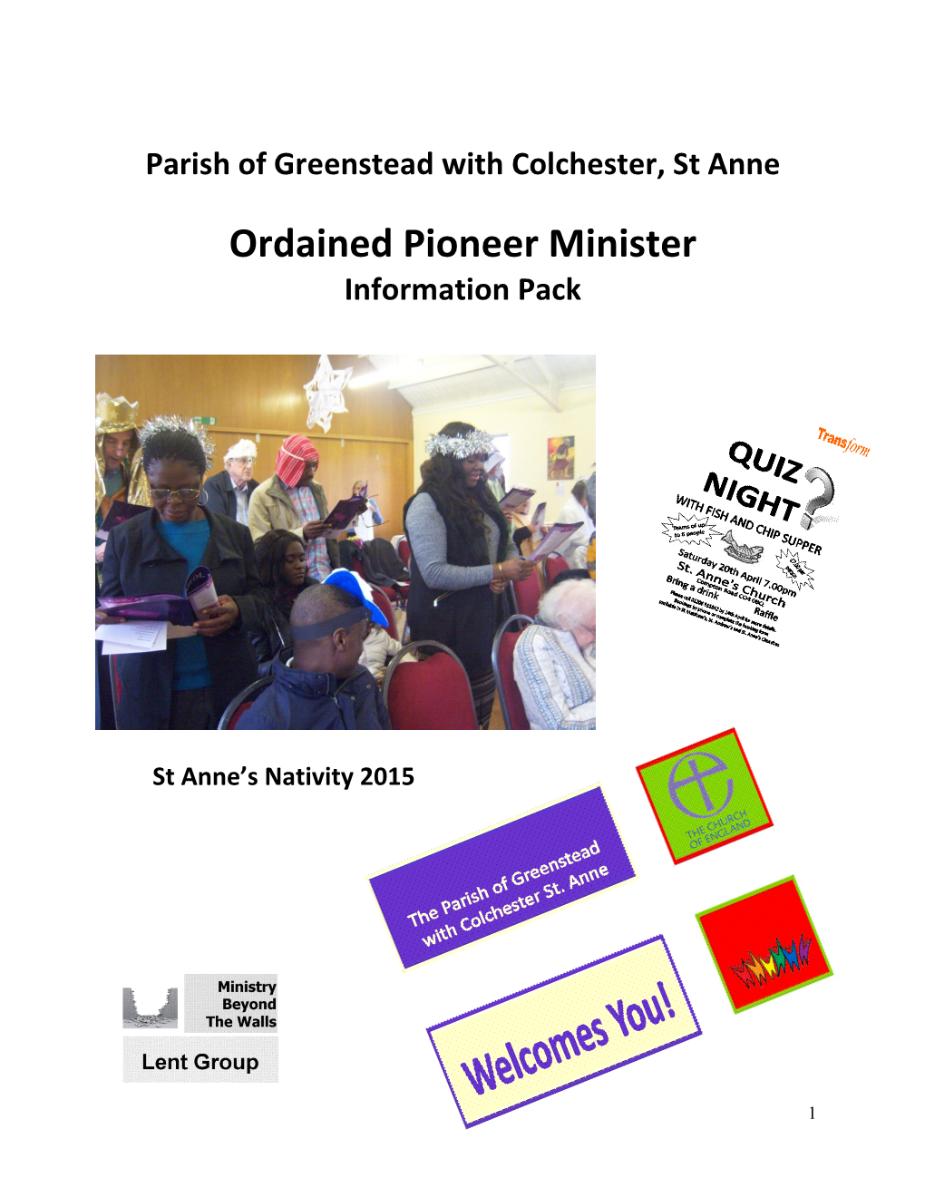 Ordained Pioneer Minister Information Pack