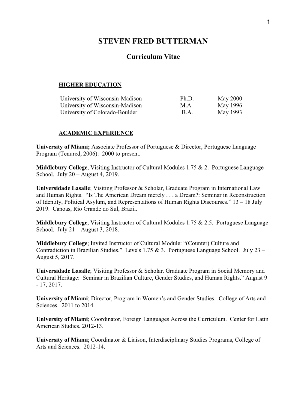 Curriculum Vitae