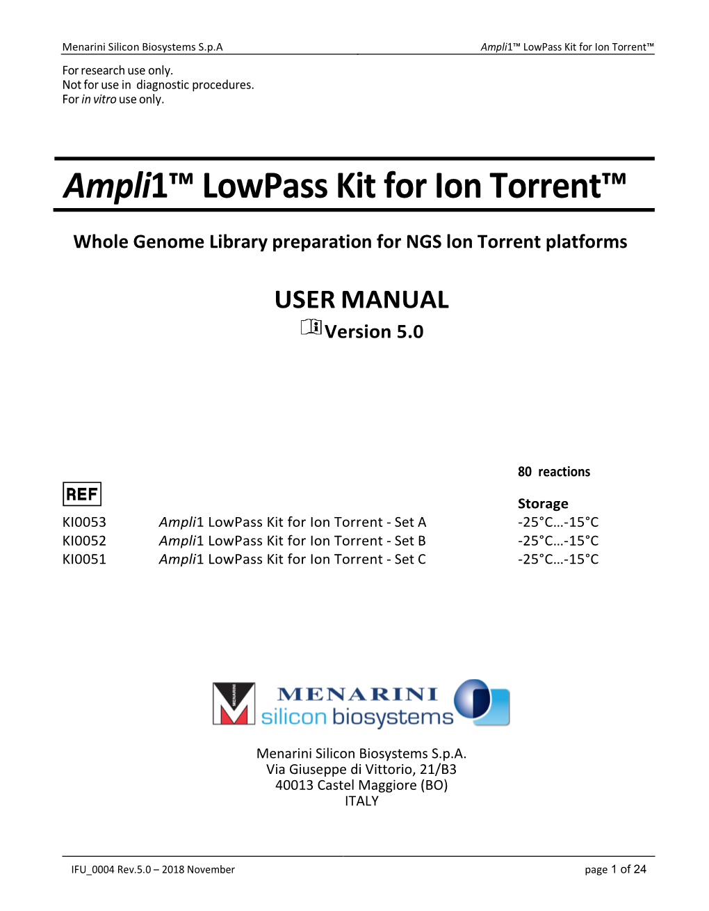 Ampli1™ Lowpass Kit for Ion Torrent™